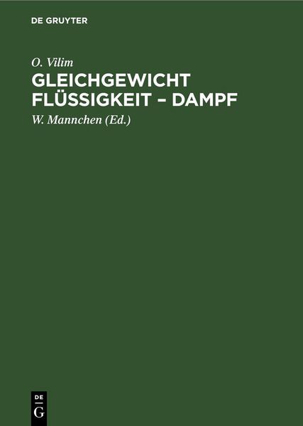 Produktbild: Gleichgewicht Fl&uuml;ssigkeit &ndash; Dampf