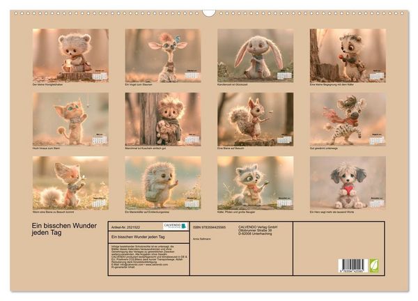 Produktbild: Ein bisschen Wunder jeden Tag (Wandkalender 2027 DIN A2 quer), CALVENDO Monatskalender