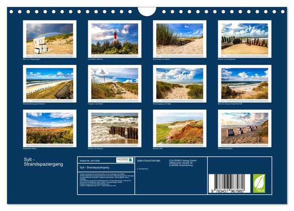 Produktbild: Sylt - Strandspaziergang (Wandkalender 2026 DIN A4 quer), CALVENDO Monatskalender