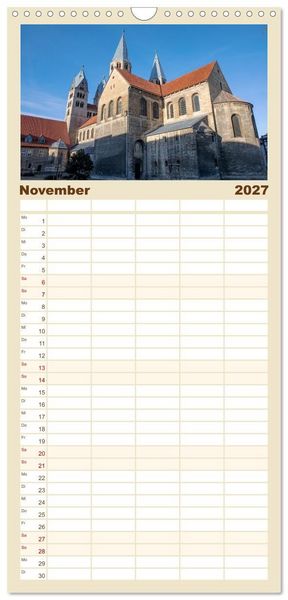 Produktbild: Familienplaner 2027 - Halberstadt Altstadtarchitektur unweit des Harzes mit 5 Spalten (Wandkalender, 21 x 45 cm) CALVENDO