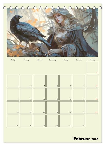 Produktbild: Im Zauberwald. Mystische Fabelwesen (Tischkalender 2026 DIN A5 hoch), CALVENDO Monatskalender