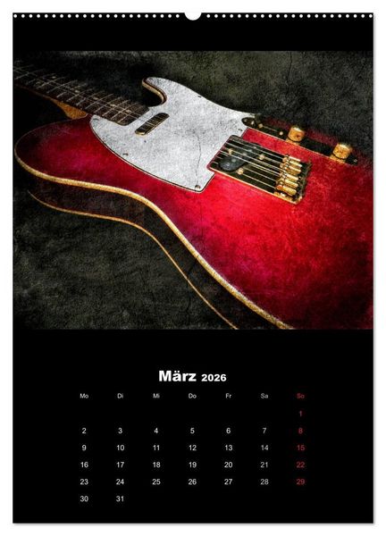 Produktbild: Vintage Gitarren (hochwertiger Premium Wandkalender 2026 DIN A2 hoch), Kunstdruck in Hochglanz