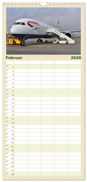 Produktbild: Familienplaner 2026 - Flugzeuge aller Art mit 5 Spalten (Wandkalender, 21 x 45 cm) CALVENDO