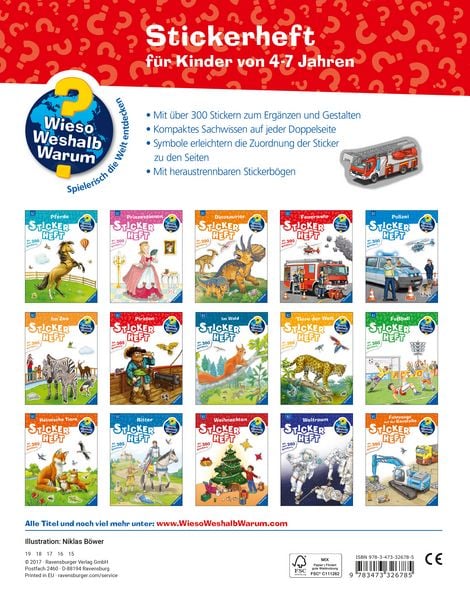 Produktbild: Wieso? Weshalb? Warum? Stickerheft: Feuerwehr
