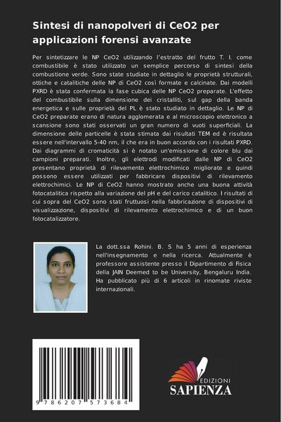 Produktbild: Sintesi di nanopolveri di CeO2 per applicazioni forensi avanzate