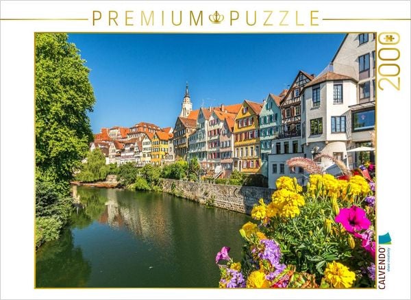 CALVENDO Puzzle Historische Tübinger Neckarfront mit Blumenschmuck | 2000 Teile Lege-Größe 90x67cm Foto-Puzzle für glückliche Stunden
