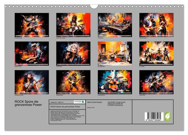 Produktbild: ROCK Sp&uuml;re die grenzenlose Power (Wandkalender 2026 DIN A3 quer), CALVENDO Monatskalender
