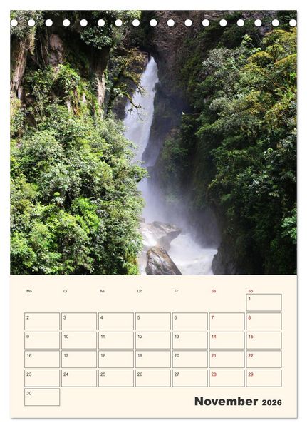 Produktbild: Ecuador - Terminplaner (Tischkalender 2026 DIN A5 hoch), CALVENDO Monatskalender