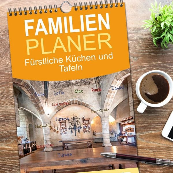 Produktbild: Familienplaner 2026 - F&uuml;rstliche K&uuml;chen und Tafeln mit 5 Spalten (Wandkalender, 21 x 45 cm) CALVENDO
