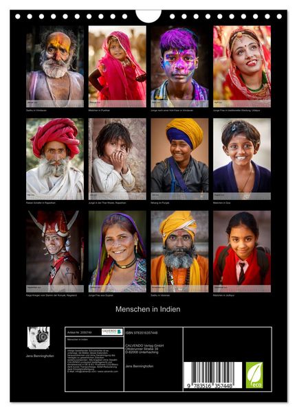 Produktbild: Menschen in Indien (Wandkalender 2026 DIN A4 hoch), CALVENDO Monatskalender