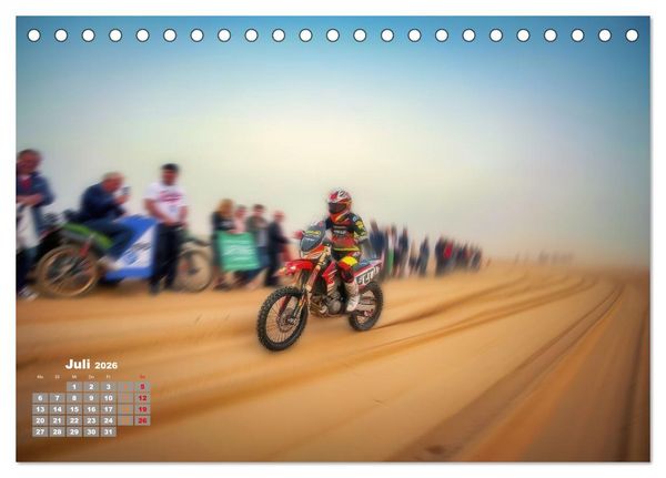 Produktbild: W&uuml;stenrallye Dakar Motorrad (Tischkalender 2026 DIN A5 quer), CALVENDO Monatskalender