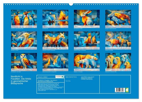 Produktbild: Nordlicht in Facetten. Die Arktis in geometrischer Bildsprache (Wandkalender 2027 DIN A2 quer), CALVENDO Monatskalender