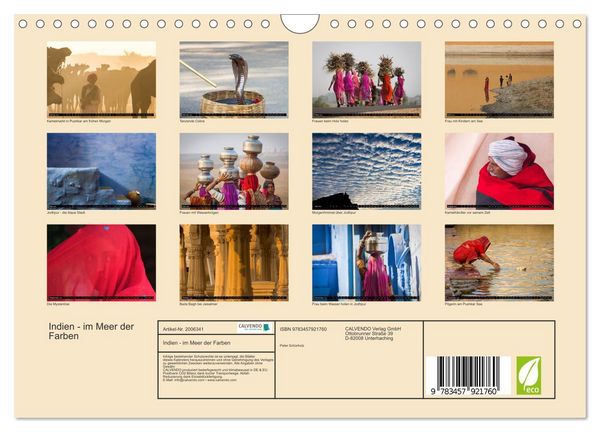 Produktbild: Indien - im Meer der Farben (Wandkalender 2026 DIN A4 quer), CALVENDO Monatskalender