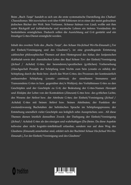 Produktbild: Schneur Salman von Liadi: Das Buch Tanja II
