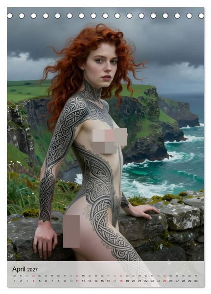 Produktbild: Tattoo Engel (Tischkalender 2027 DIN A5 hoch), CALVENDO Monatskalender