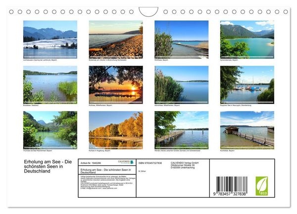 Produktbild: Erholung am See - Die sch&ouml;nsten Seen in Deutschland (Wandkalender 2026 DIN A4 quer), CALVENDO Monatskalender