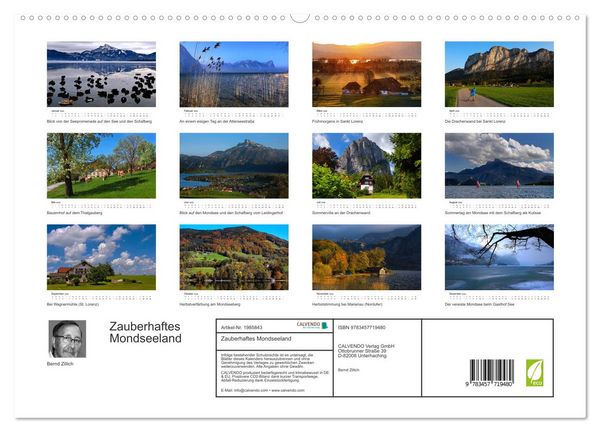 Produktbild: Zauberhaftes Mondseeland (hochwertiger Premium Wandkalender 2026 DIN A2 quer), Kunstdruck in Hochglanz