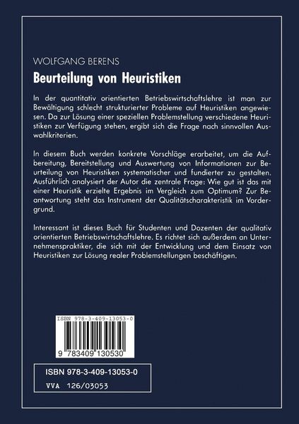 Produktbild: Beurteilung von Heuristiken