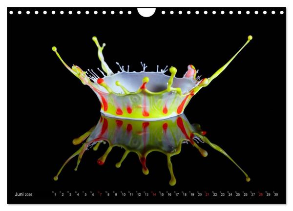 Produktbild: Wassertropfen Kunst Fotografie (Wandkalender 2026 DIN A4 quer), CALVENDO Monatskalender