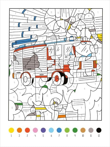 Produktbild: Mein dickes Malen-nach-Zahlen-Buch &ndash; Fahrzeuge