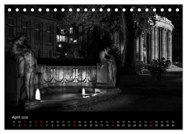 Produktbild: Stuttgart bei Nacht (Tischkalender 2026 DIN A5 quer), CALVENDO Monatskalender