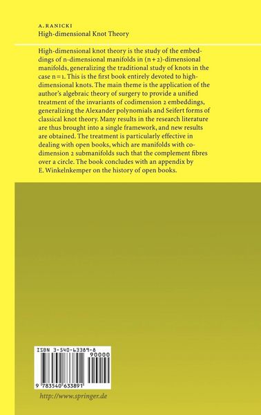 Produktbild: High-dimensional Knot Theory