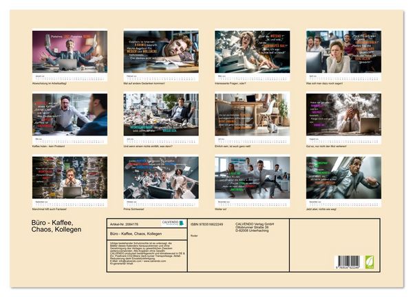 Produktbild: B&uuml;ro - Kaffee, Chaos, Kollegen (Wandkalender 2026 DIN A2 quer), CALVENDO Monatskalender