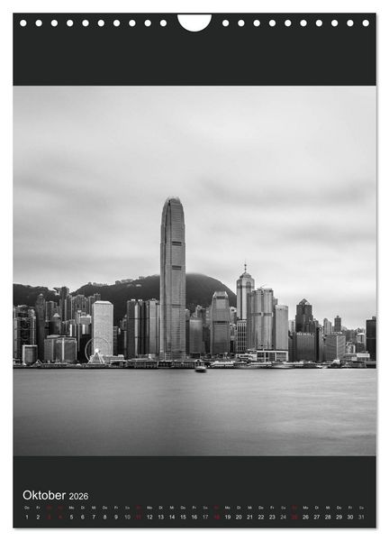 Produktbild: Hongkong schwarzwei&szlig; (Wandkalender 2026 DIN A4 hoch), CALVENDO Monatskalender