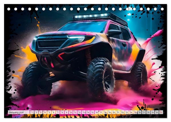 Produktbild: OFF-ROAD CARS Amazing AI-generated vehicles (Desk Calendar 2026 DIN A5 landscape), CALVENDO 12 Month DeskCalendar