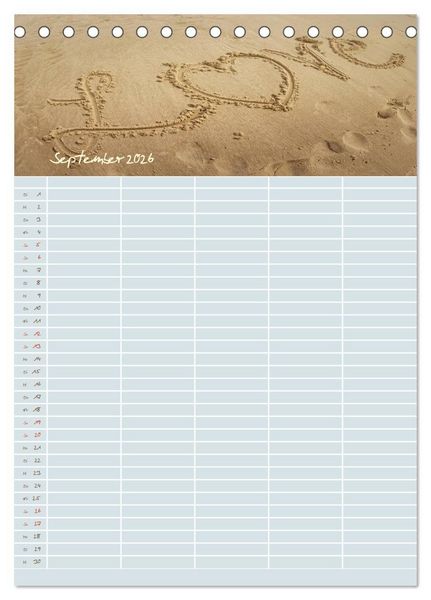 Produktbild: Kleine Sand-Sch&ouml;nheiten / Familienplaner (Tischkalender 2026 DIN A5 hoch), CALVENDO Monatskalender