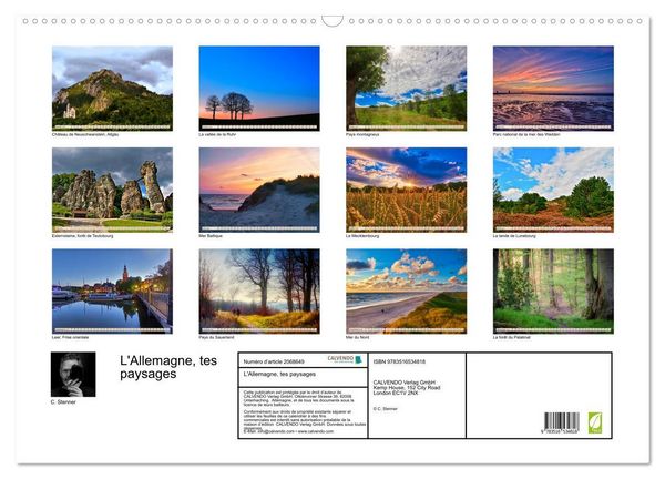 Produktbild: L'Allemagne, tes paysages (Calendrier mural 2026 DIN A2 vertical), CALVENDO calendrier mensuel
