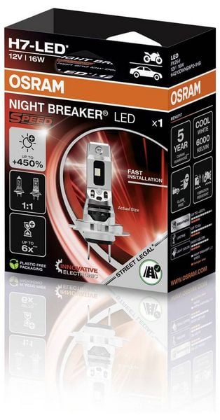 Produktbild: OSRAM 64210DWNBSP-1HB LED Leuchtmittel NIGHT BREAKER&reg; LED SPEED H7 16W 12V
