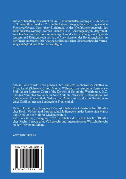 Produktbild: Die Bonusregelungen des &sect;26 Abs. 2 S. 3 des Rundfunkstaatsvertrages