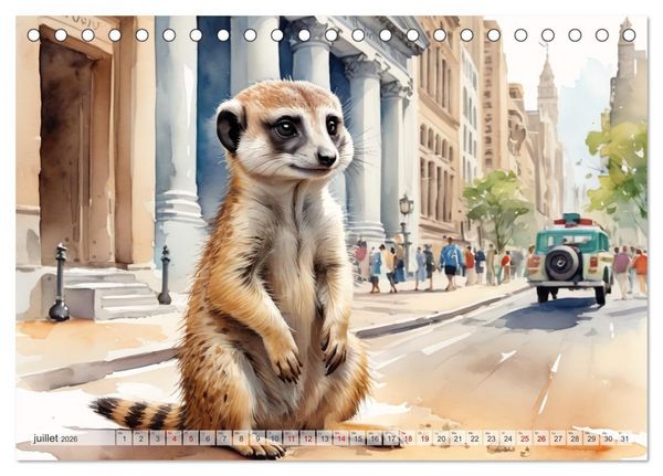 Produktbild: Suricates &agrave; New York (Calendrier de bureau 2026 DIN A5 vertical), CALVENDO calendrier mensuel