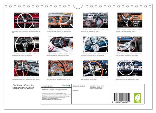 Produktbild: Oldtimer - Cockpits vergangener Zeiten (Wandkalender 2026 DIN A4 quer), CALVENDO Monatskalender