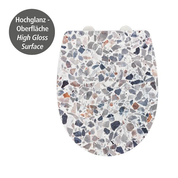 Produktbild: WC-Sitz Mod. Terrazzo High Gloss, aus bruchstabilem Thermoplast
