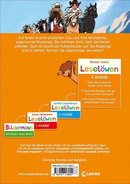 Produktbild: Lesel&ouml;wen 3. Klasse - Freiheit f&uuml;r die Mustangs