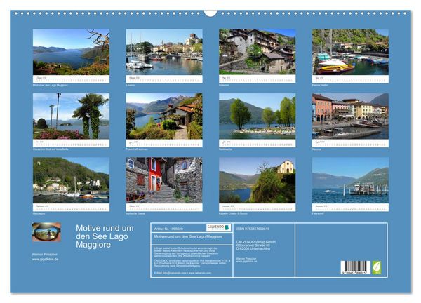 Produktbild: Motive rund um den See Lago Maggiore (Wandkalender 2026 DIN A2 quer), CALVENDO Monatskalender