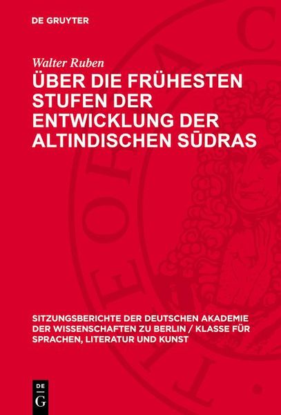 Produktbild: &Uuml;ber die fr&uuml;hesten Stufen der Entwicklung der altindischen Sudras