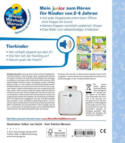 Produktbild: Wieso? Weshalb? Warum? Mein junior zum Hören, Band 6: Tierkinder