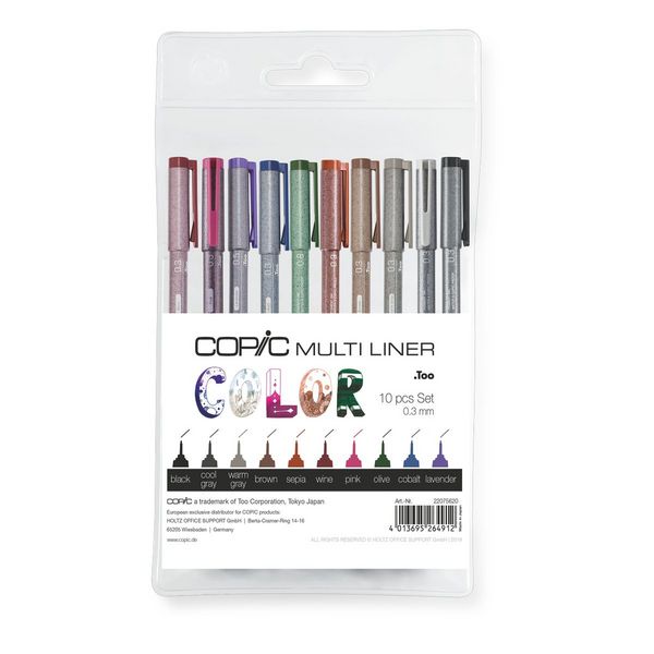 Produktbild: Copic Skizzen- und Zeichenstift Multiliner Color Etui 0,3mm 10 St&uuml;ck