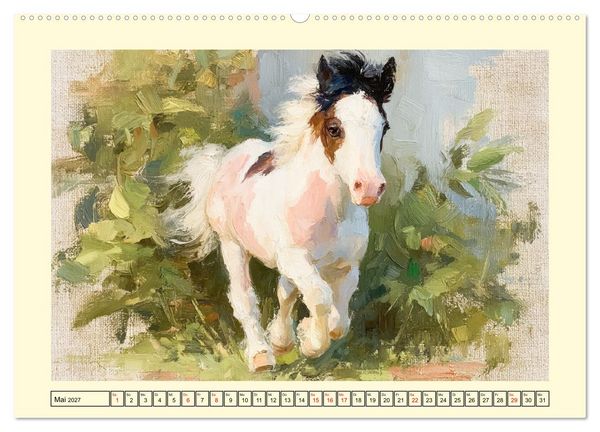 Produktbild: Zauberhafte Ponys. Kleine Pferdchen in lieblicher &Ouml;loptik (hochwertiger Premium Wandkalender 2027 DIN A2 quer), Kunstdruck in Hochglanz