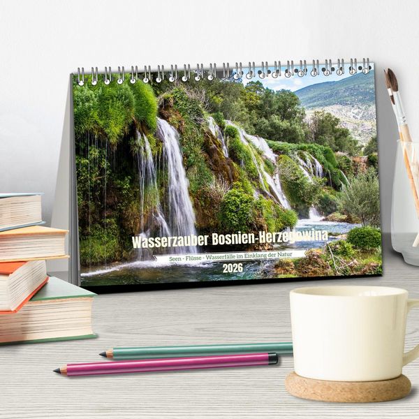 Produktbild: Wasserzauber Bosnien-Herzegowina (Tischkalender 2026 DIN A5 quer), CALVENDO Monatskalender