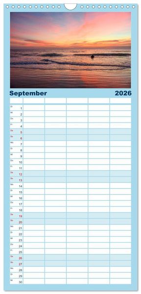 Produktbild: Familienplaner 2026 - Andalusische Atlantikk&uuml;ste mit 5 Spalten (Wandkalender, 21 x 45 cm) CALVENDO