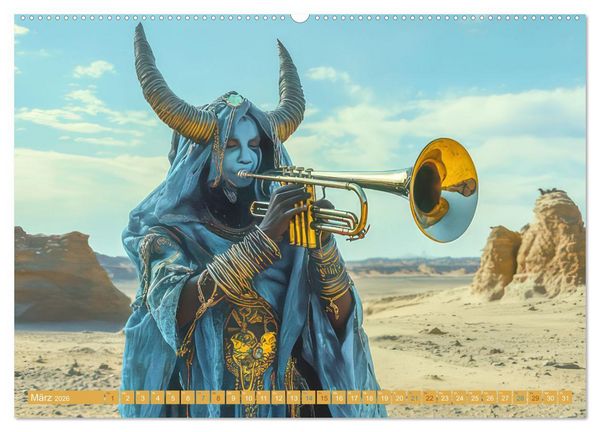 Produktbild: W&uuml;stenmusikanten und W&uuml;stent&auml;nzer - Surreale Impressionen (Wandkalender 2026 DIN A2 quer), CALVENDO Monatskalender