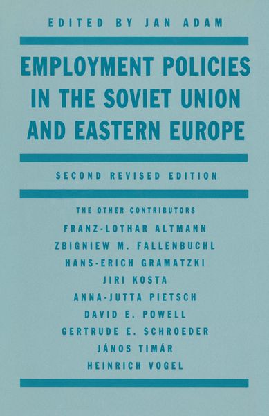 Produktbild: Employment Policies in the Soviet Union and Eastern Europe