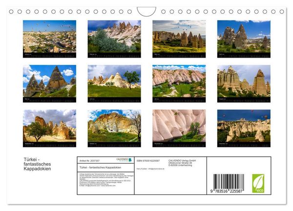 Produktbild: T&uuml;rkei - fantastisches Kappadokien (Wandkalender 2026 DIN A4 quer), CALVENDO Monatskalender