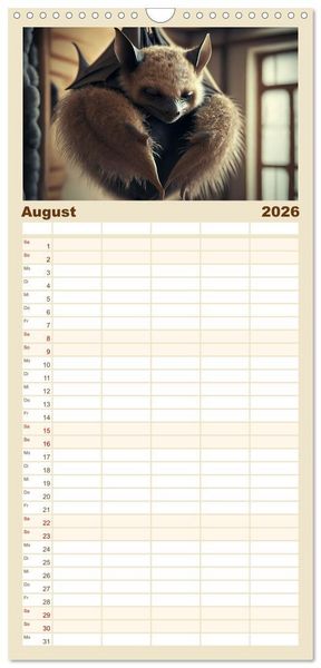 Produktbild: Familienplaner 2026 - Traumhafte Ruhe - Ein Jahr mit s&uuml;&szlig;en Schlafm&uuml;tzen mit 5 Spalten (Wandkalender, 21 x 45 cm) CALVENDO