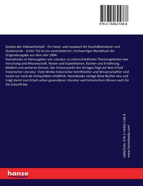 Produktbild: System der Volkswirtschaft