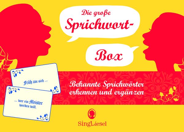 Produktbild: Die gro&szlig;e Sprichwort-Quiz-Box f&uuml;r Senioren. Das Spiel rund um beliebte Sprichw&ouml;rter f&uuml;r Senioren. Auch mit Demenz. Spiele-Box mit 100 Karten